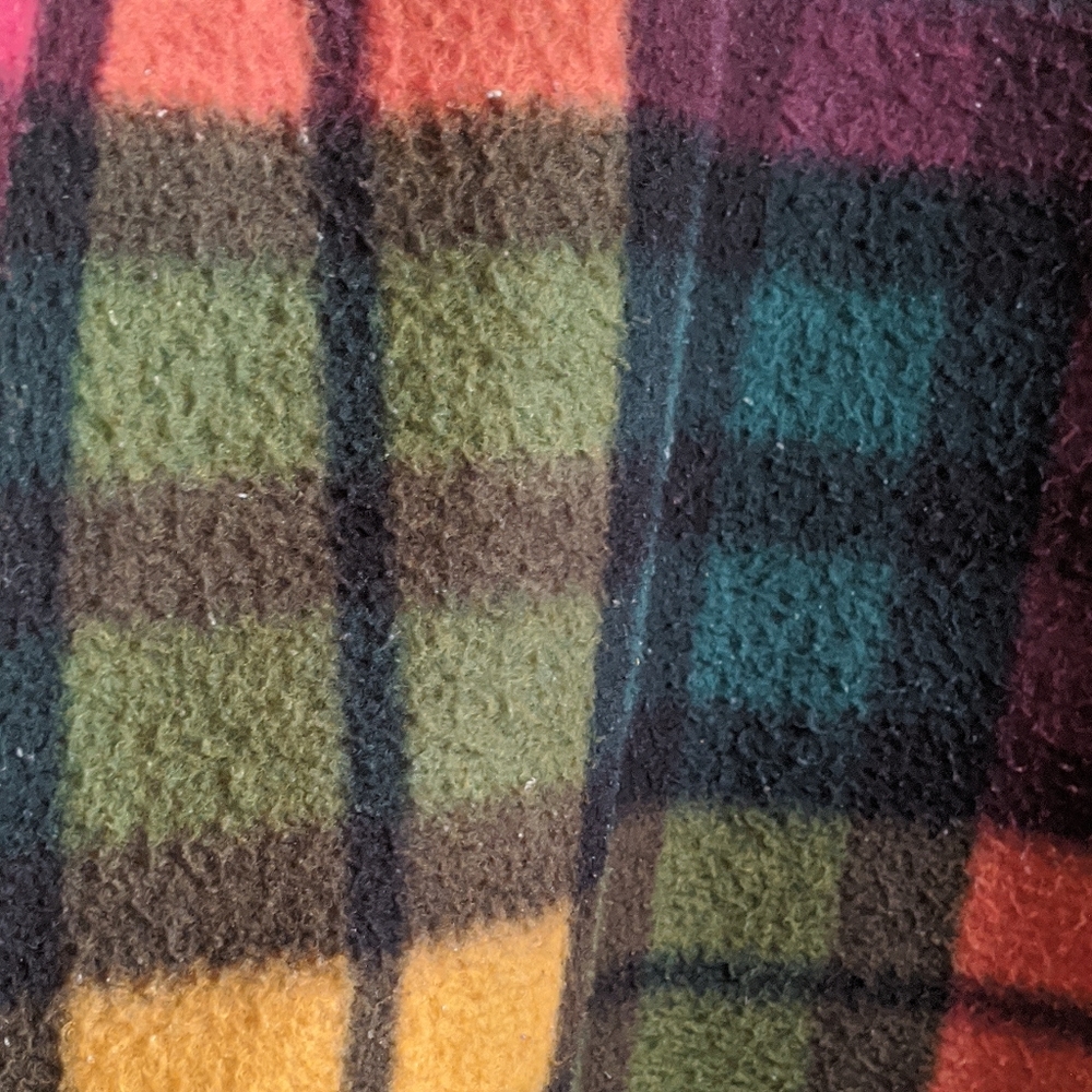 Vintage 90s Limited Multicolor Plaid Longsleeve Half-Zip Fleece Pullover - Picture 14 of 16